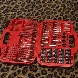 Comprehensive Red Drill Bit Set with Case